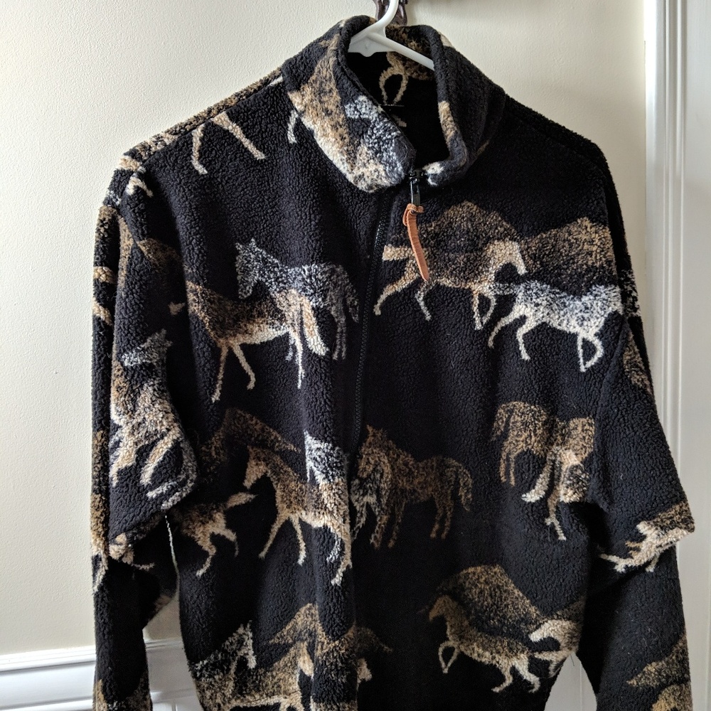 Horse print zip up
